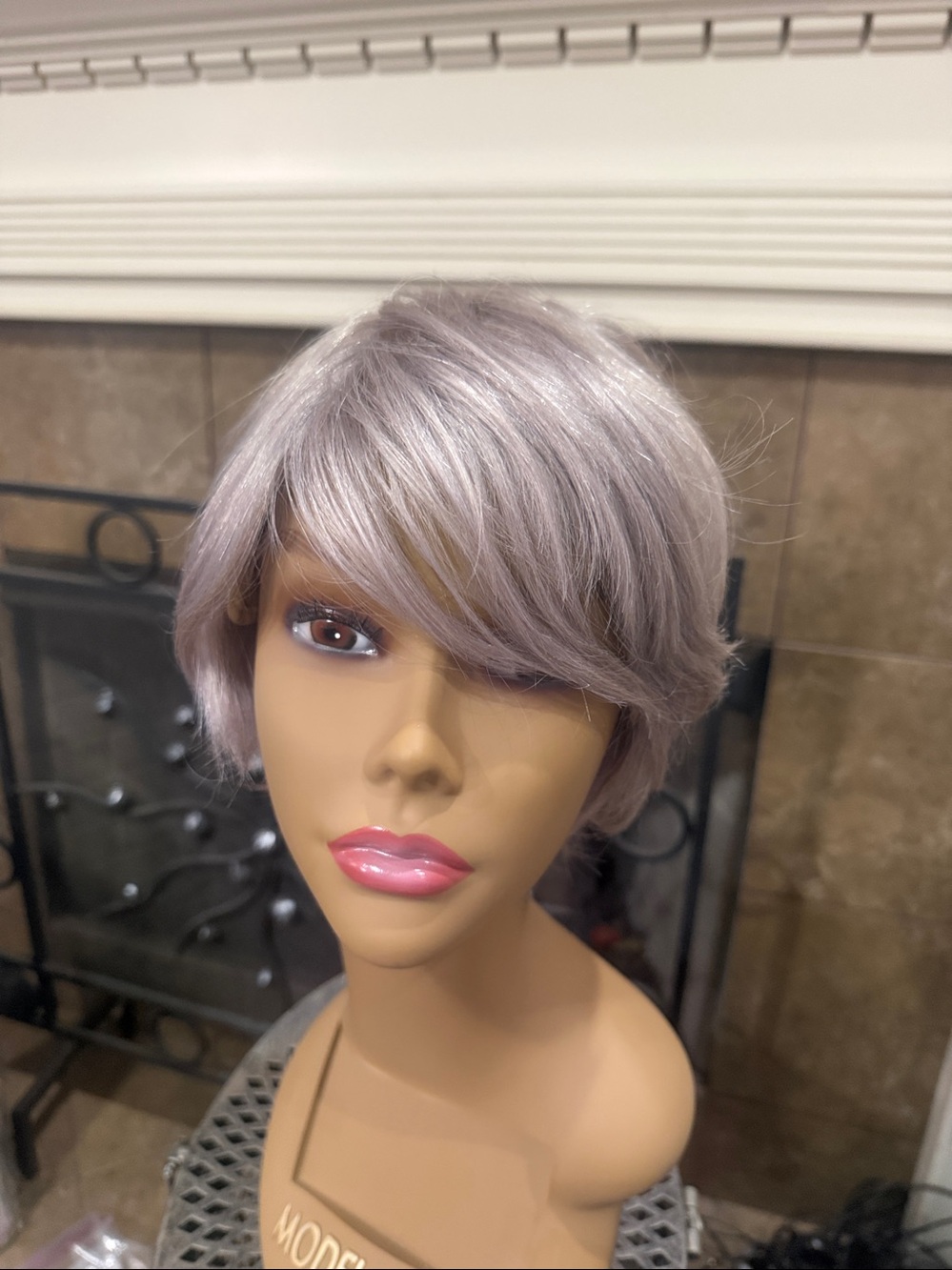 Light Ash Blonde Short Layered Human Hair Women’s Wig - Sleek Pixie Style